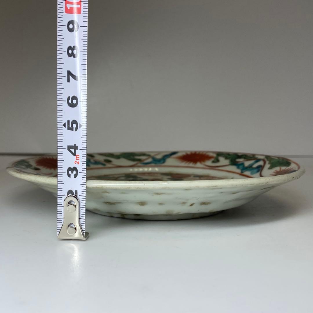 中国明時代 呉州赤絵皿 w18cm 東キ7-1213④ タカト