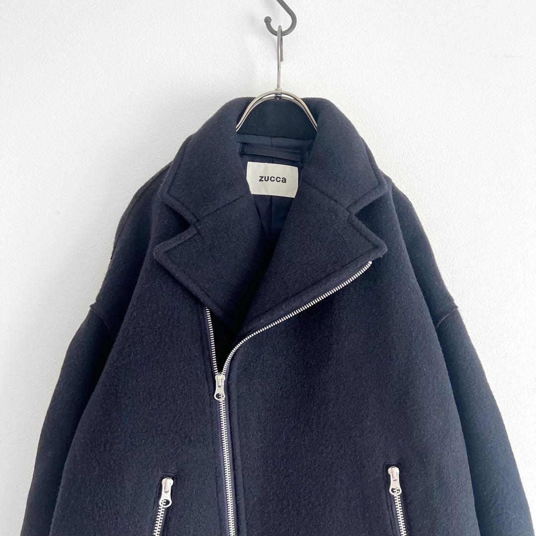 【定価42900円】ZUCCa リバーウールコート ライダース