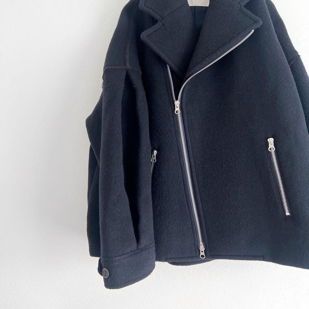 【定価42900円】ZUCCa リバーウールコート ライダース