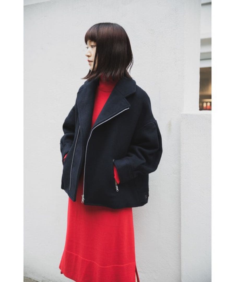 【定価42900円】ZUCCa リバーウールコート ライダース