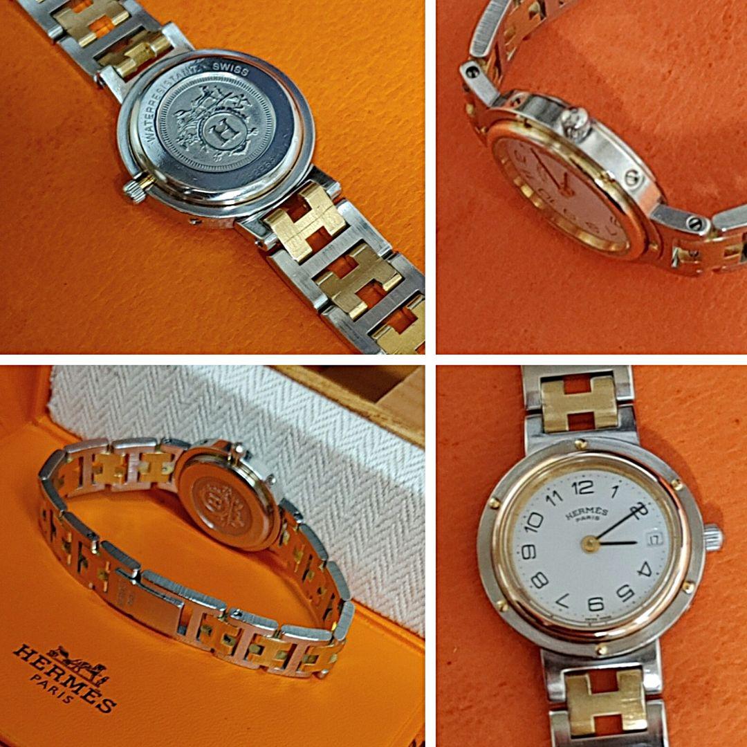 みゆエルメス時計極極美品クリッパー/新品電池新品仕上げ正常稼働品レディース