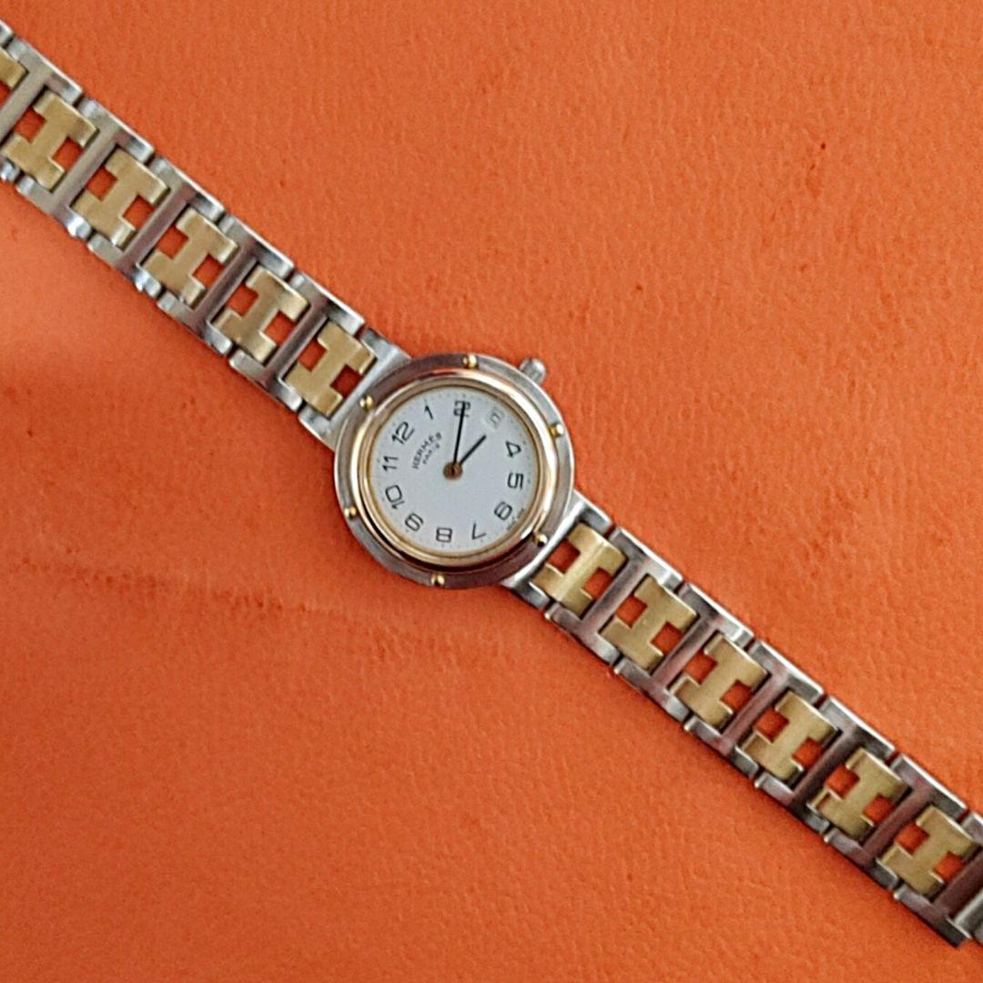 みゆエルメス時計極極美品クリッパー/新品電池新品仕上げ正常稼働品レディース