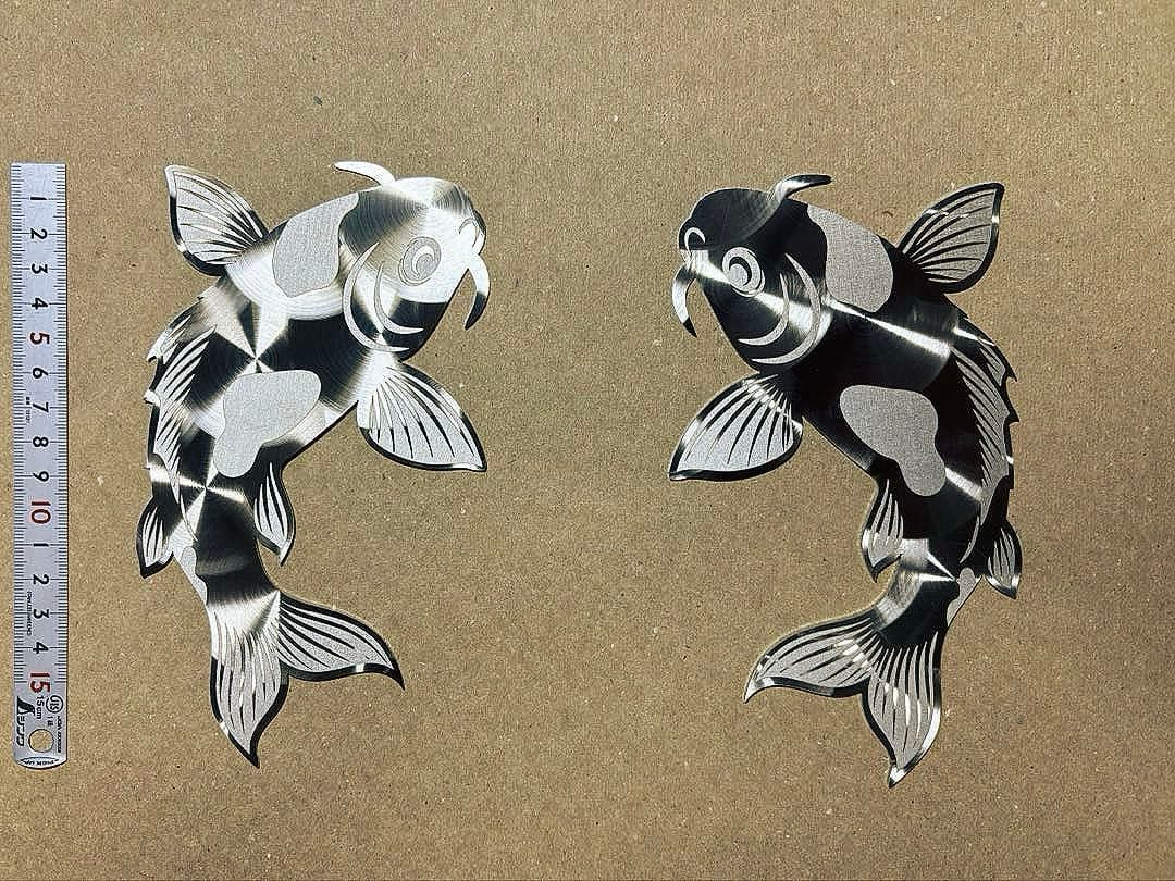 デコトラ　ステンレスプレート　鯉 ウロコ 左右　(大サイズ)