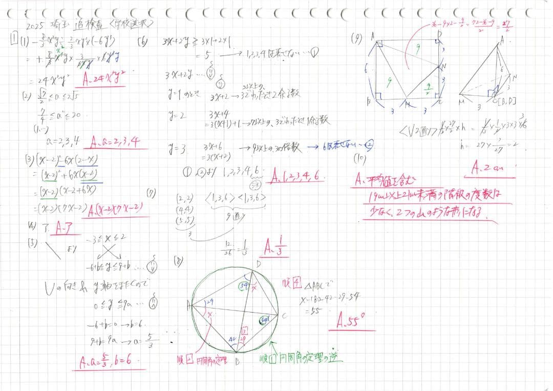 塾講師オリジナル数学解説 埼玉公立高入試 2026年度用 全問動画付