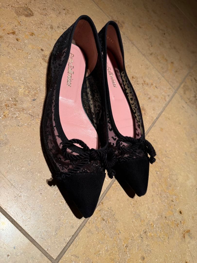 『美品』プリティバレリーナ　バレエシューズ　レオパードブラック　37.5