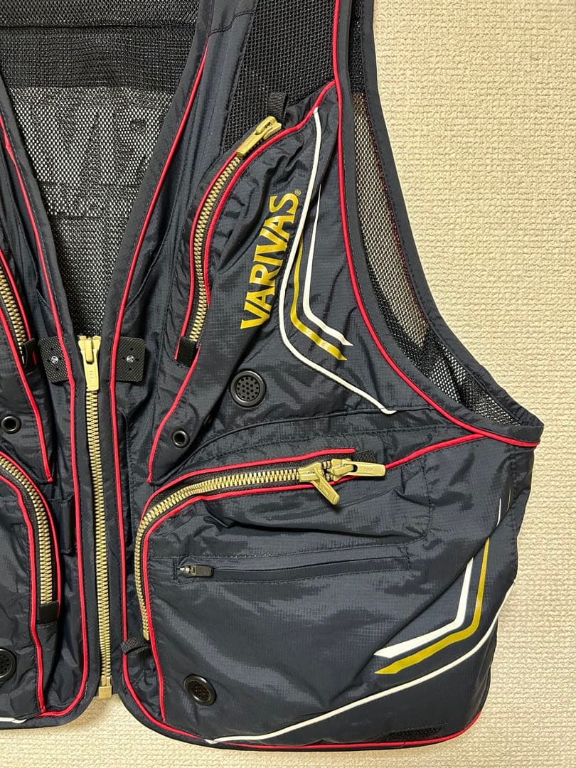 VARIVAS フィッシングベスト LL 黒/赤