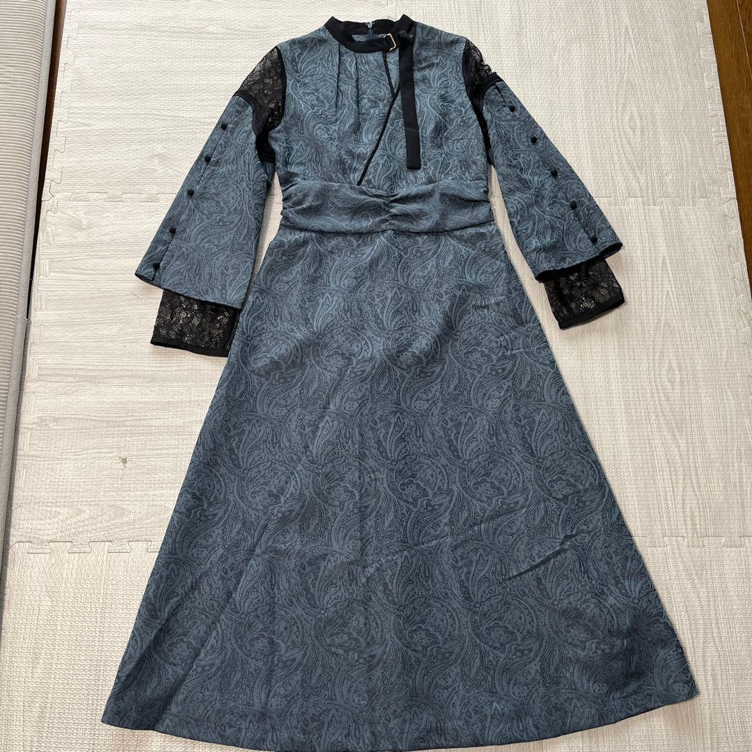 専用　United Tokyo ペイズリージャガードワンピース ブルー