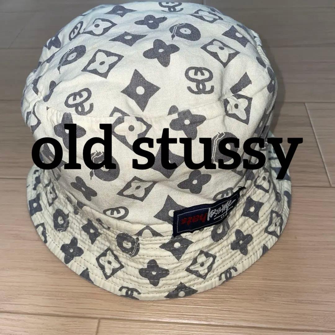 oldstussy バケットハット モノグラム柄 リバーシブル