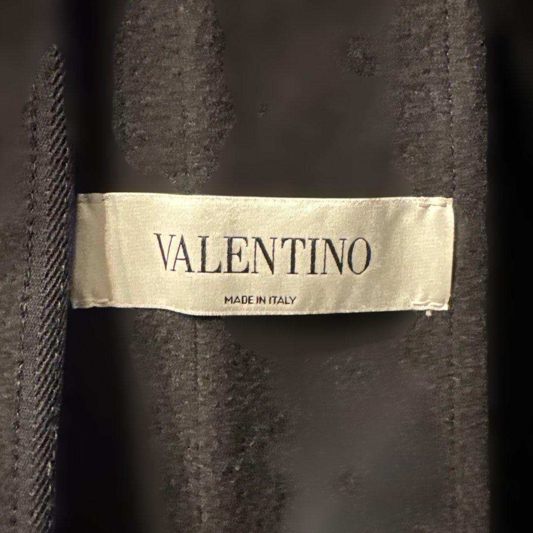 VALENTINOヴァレンティノ　pコート　ピーコート　スタッズ　レザー襟