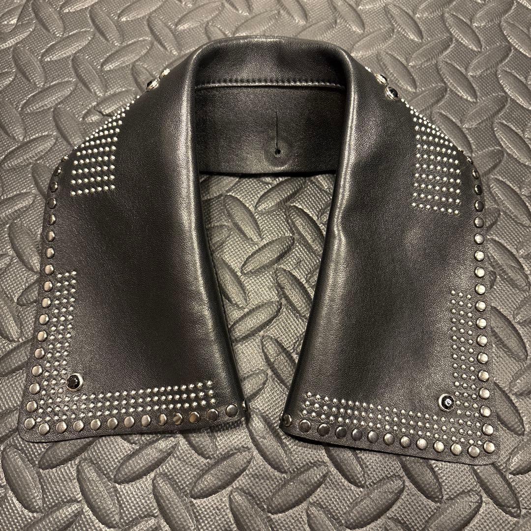 VALENTINOヴァレンティノ　pコート　ピーコート　スタッズ　レザー襟