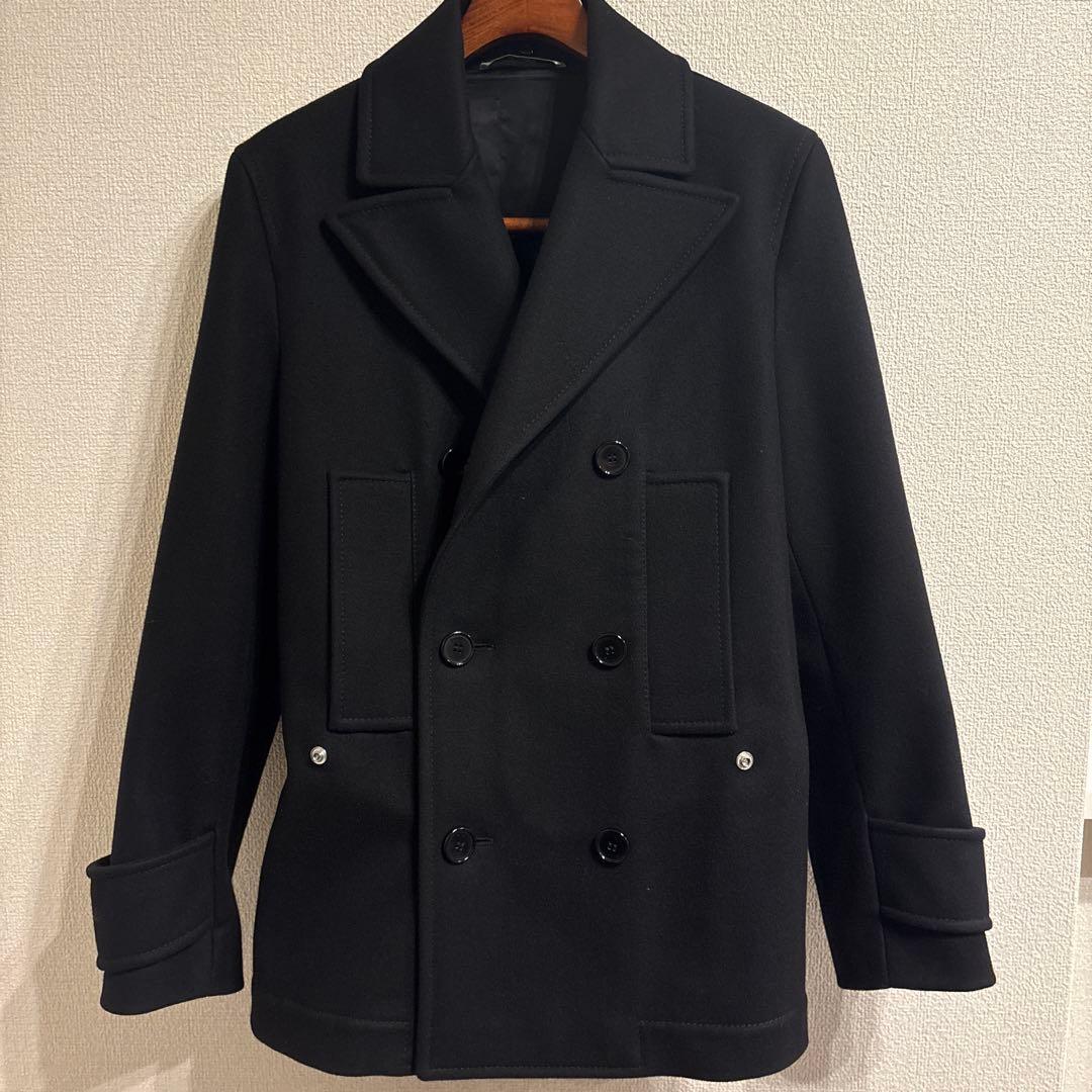 VALENTINOヴァレンティノ　pコート　ピーコート　スタッズ　レザー襟