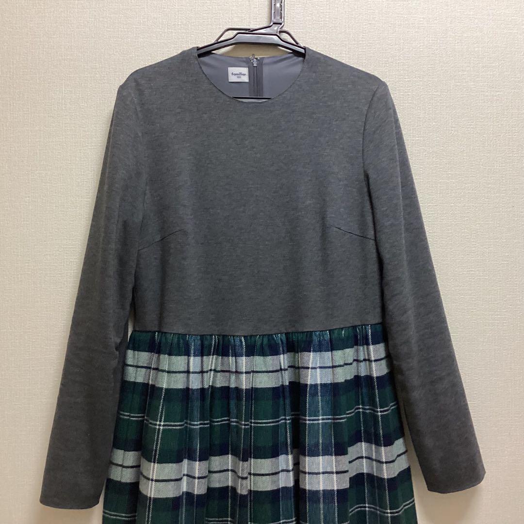 【超美品】ファミリアの長袖ワンピース 160 卒業式・入学式に！