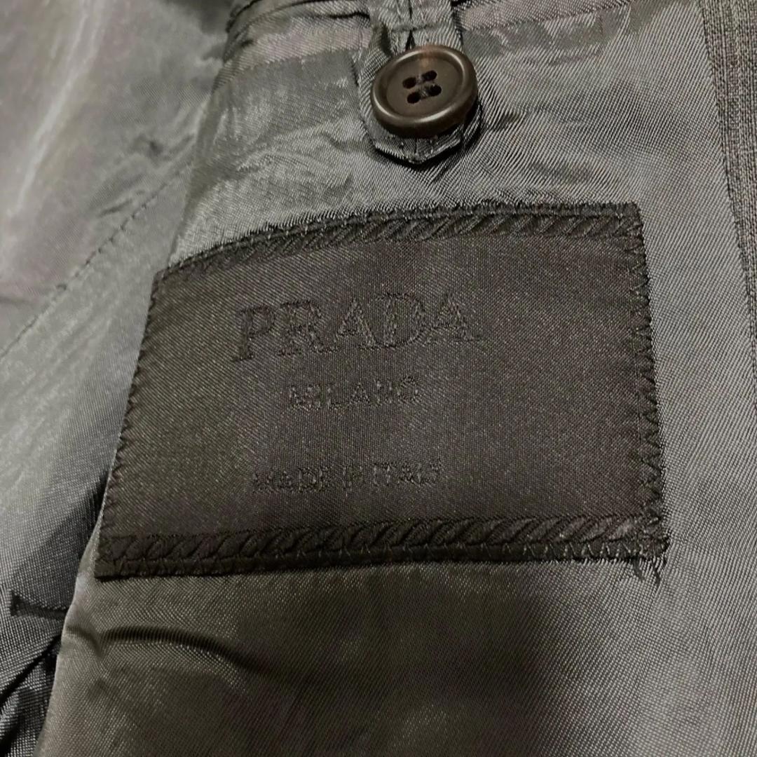 13272✨プラダ スーツ セットアップ ウール100% グレーストライプ 44