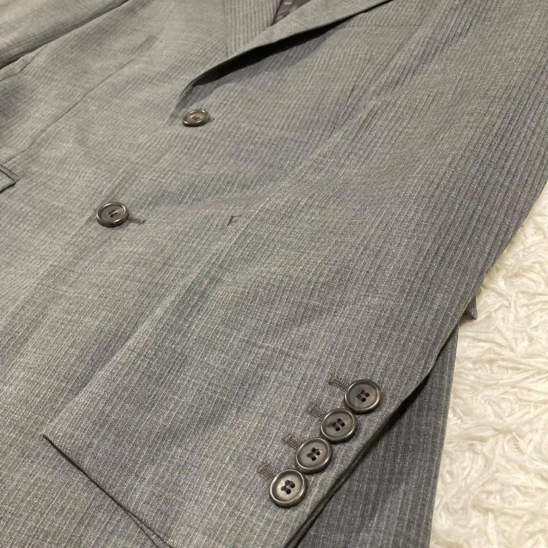 13272✨プラダ スーツ セットアップ ウール100% グレーストライプ 44