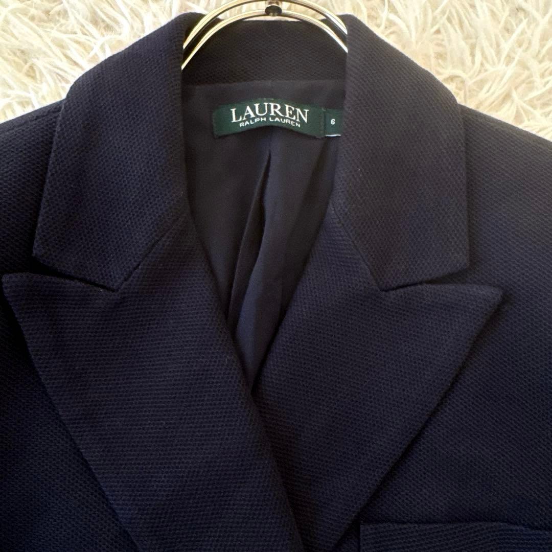 サイズ6✨ローレンラルフローレン 紺ブレ テーラードジャケット ダブル 銀ボタン