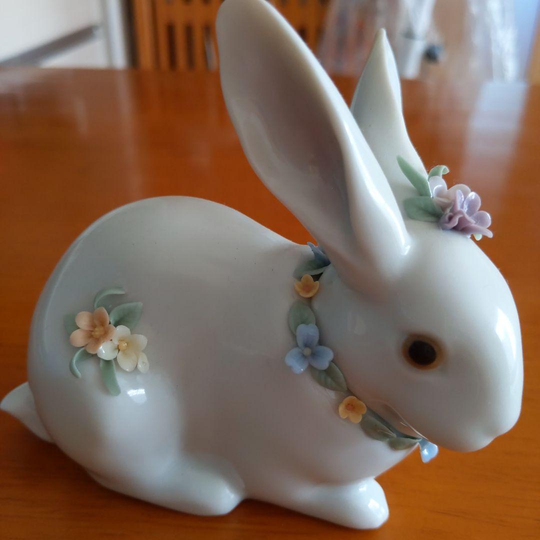 ⬜*︎様 Lladro ウサギのポーセリン置物 約10cm