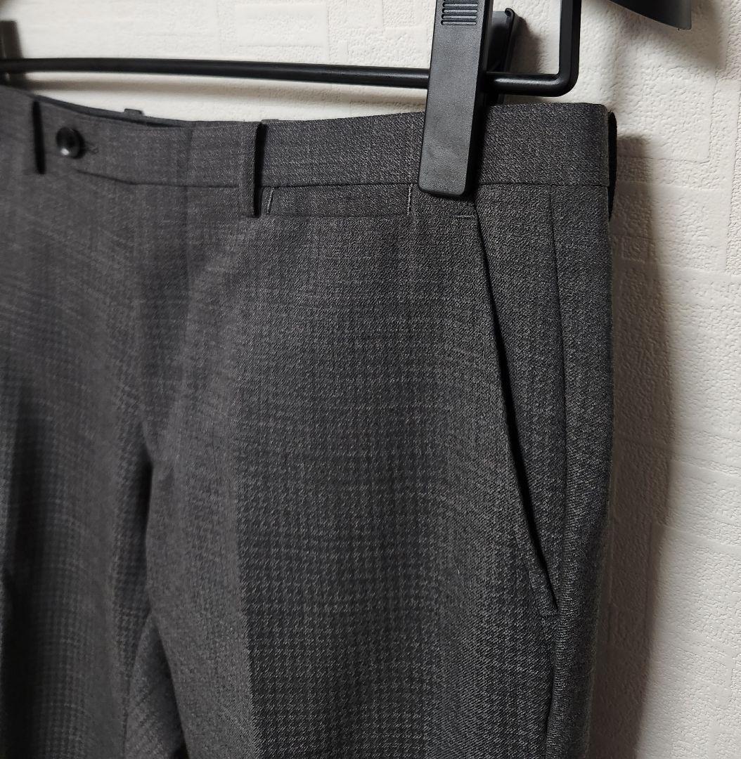 スーツセレクト　メンズ　スーツ　スリーピース　グレー　シャドーチェック柄　美品