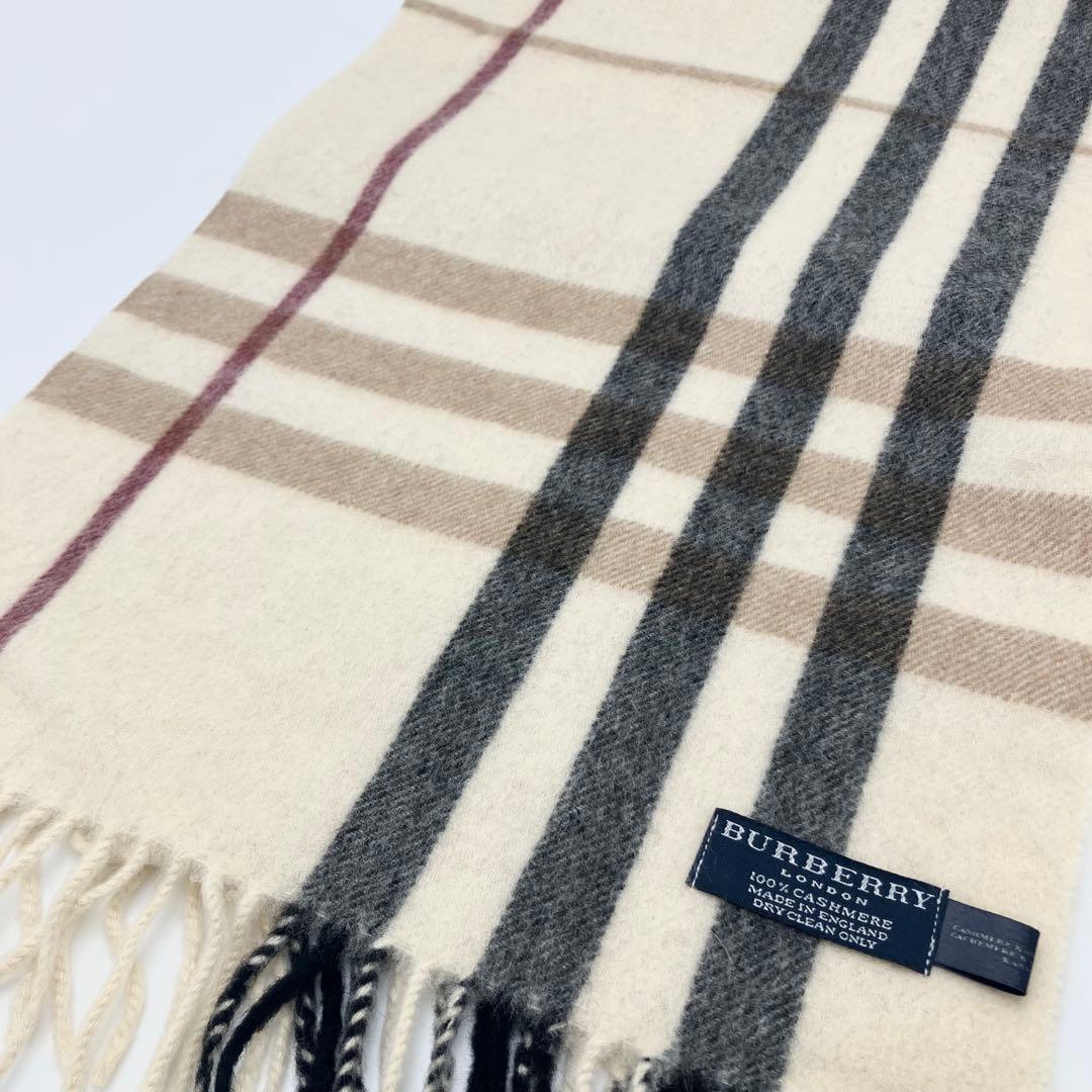 美品 バーバリー マフラー カシミヤ100% メガチェック ノバチェック 英国製