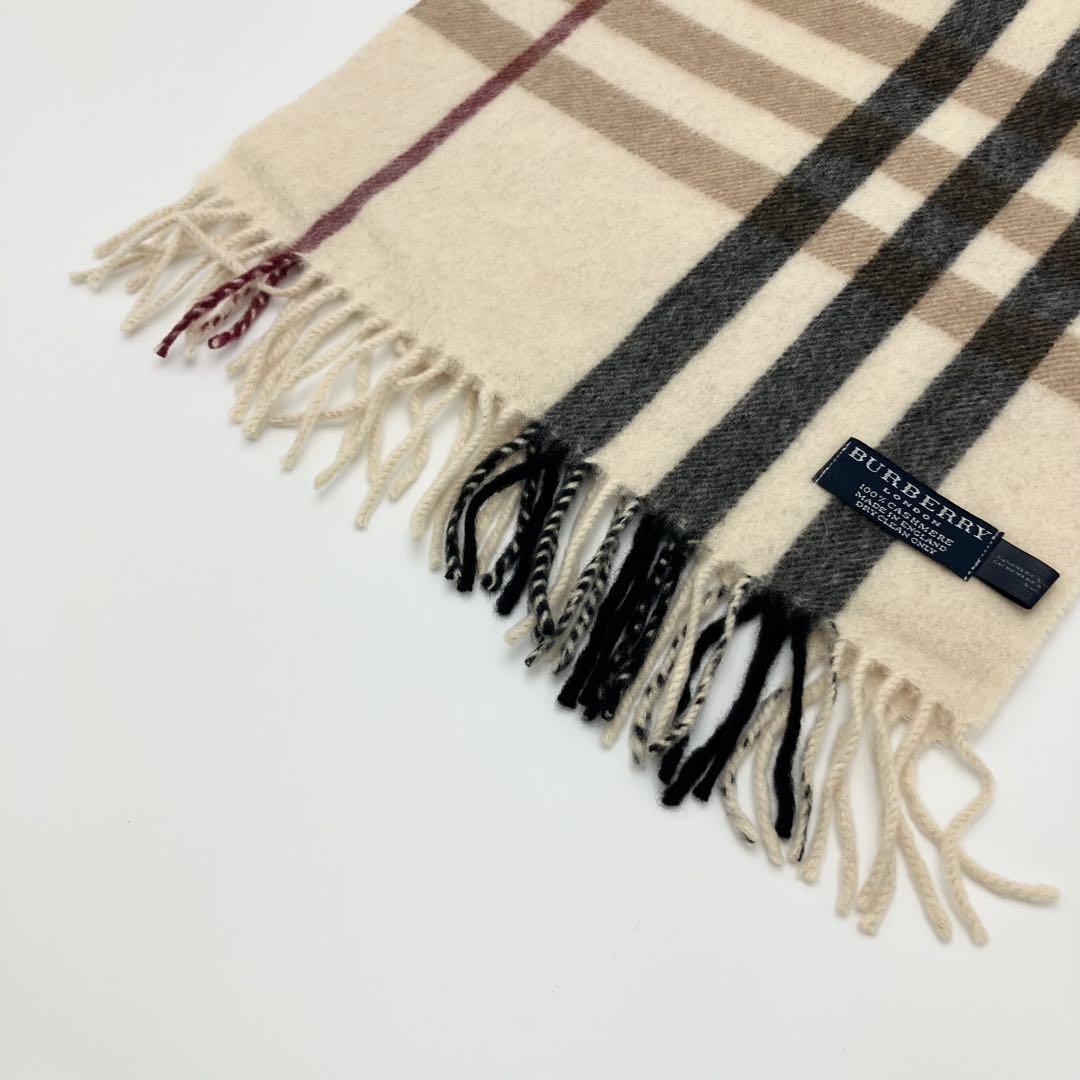 美品 バーバリー マフラー カシミヤ100% メガチェック ノバチェック 英国製