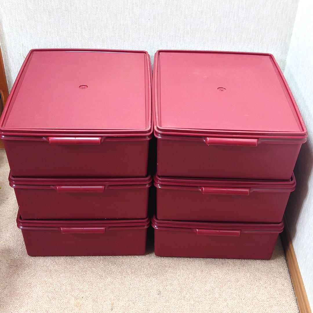 タッパーウェア スーパーケース レッド 6点セット　バラ売りOK