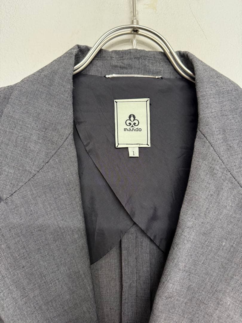 美品！mandoマンドゥ ジャケットセットアップ スーツ グレー 灰 1 ＝ML