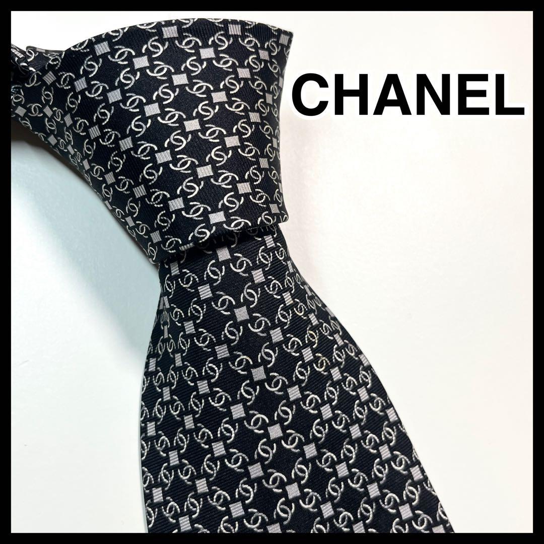 ✨良品✨ CHANEL シャネル　ネクタイ　高級シルク　ココマーク　総柄