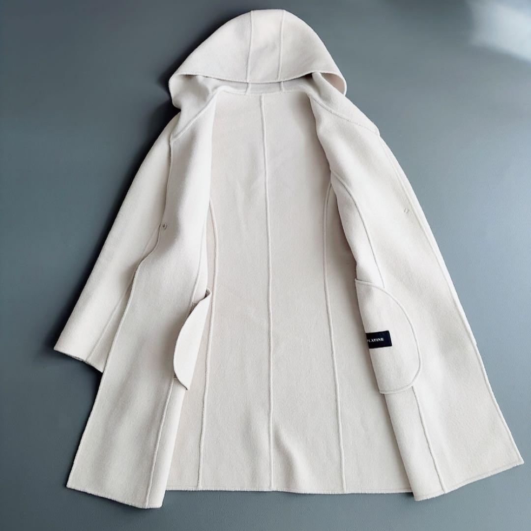 銀座マギー　platine　ウールフーデットコート　ダブルフェイス　リバー