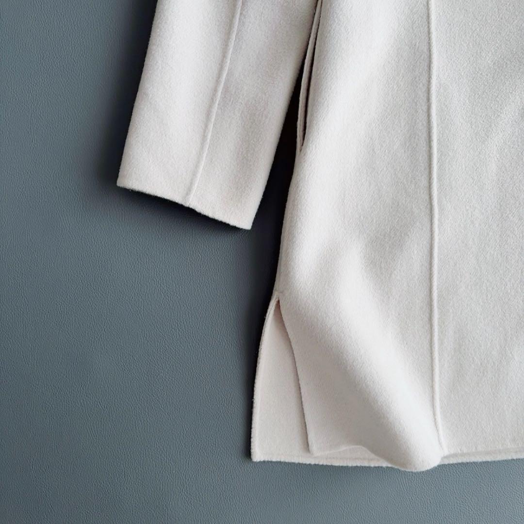 銀座マギー　platine　ウールフーデットコート　ダブルフェイス　リバー