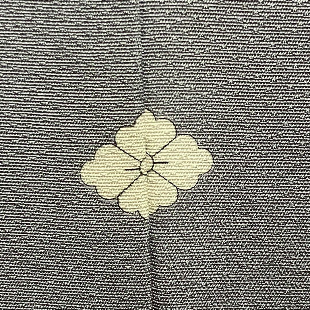 ［6817］訪問着 美品 銀閣寺 銀糸 反端付 一つ紋 花菱 正絹 着物 袷