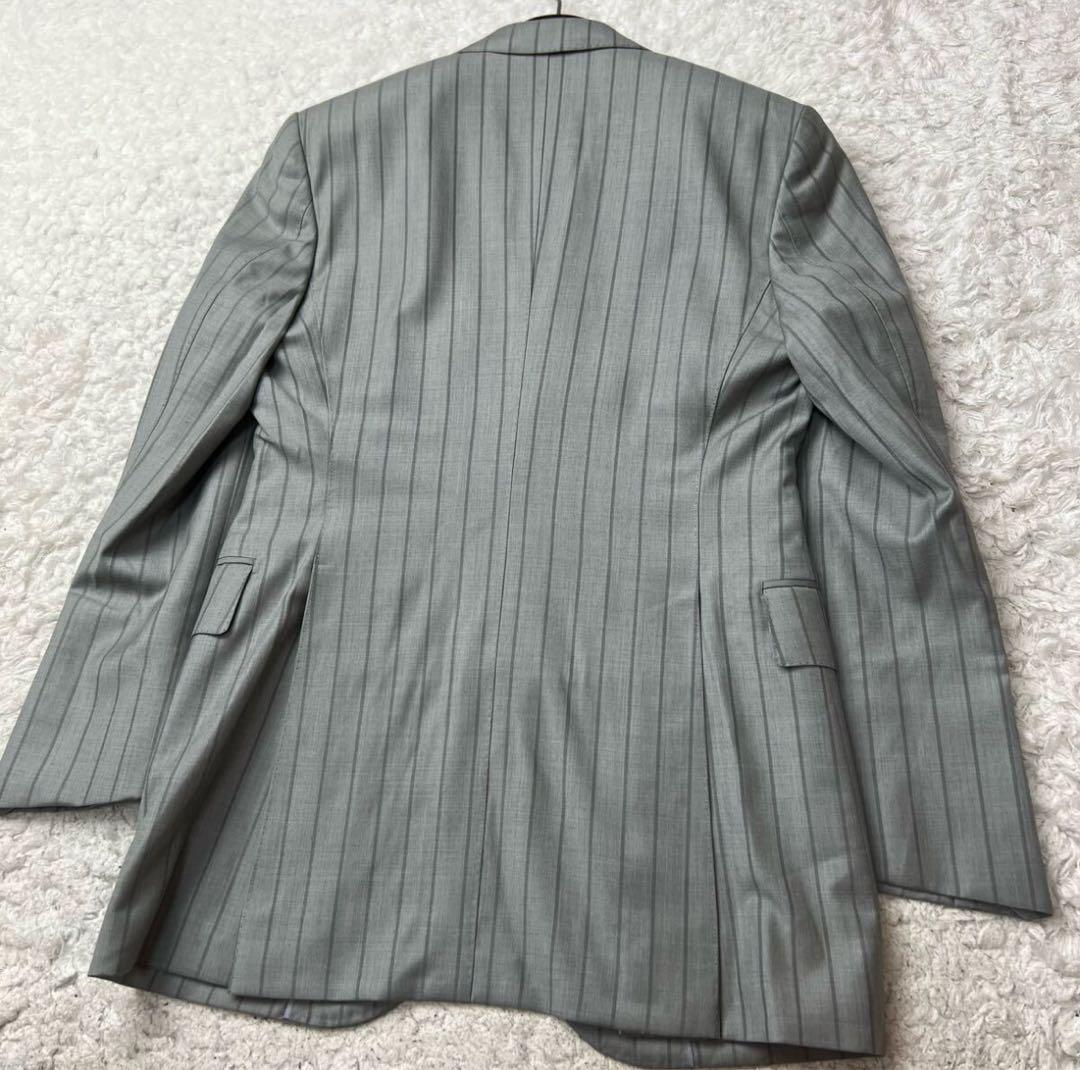 スーツ スリーピース オーダー ビスポーク ドーメル　 ストライプ グレー