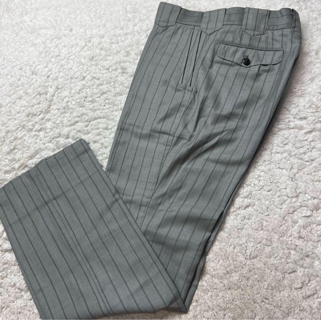 スーツ スリーピース オーダー ビスポーク ドーメル　 ストライプ グレー
