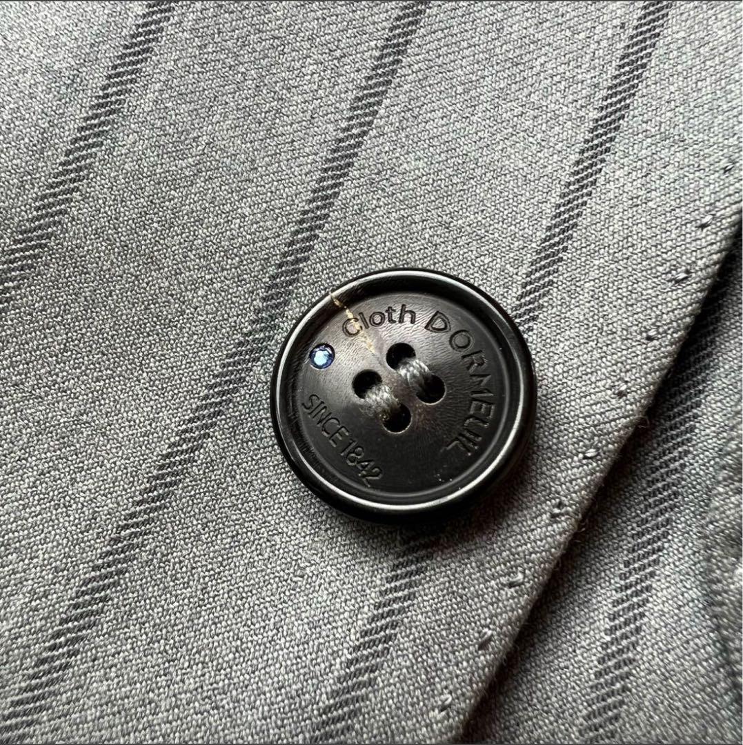 スーツ スリーピース オーダー ビスポーク ドーメル　 ストライプ グレー