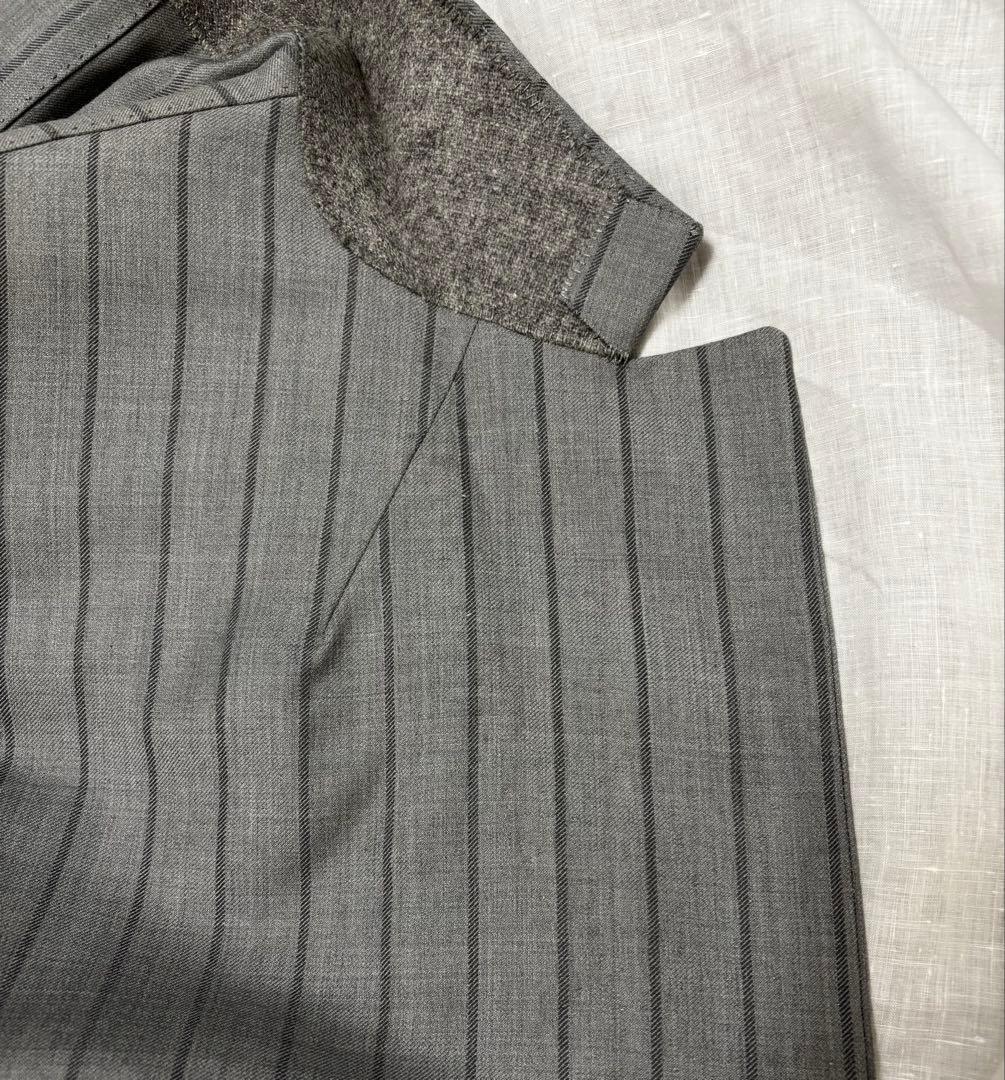 スーツ スリーピース オーダー ビスポーク ドーメル　 ストライプ グレー