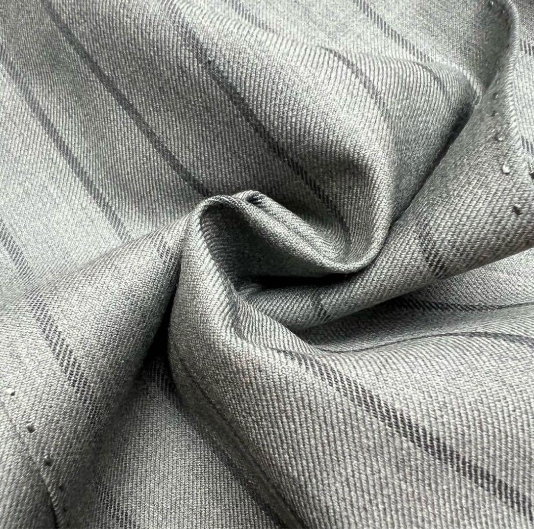 スーツ スリーピース オーダー ビスポーク ドーメル　 ストライプ グレー