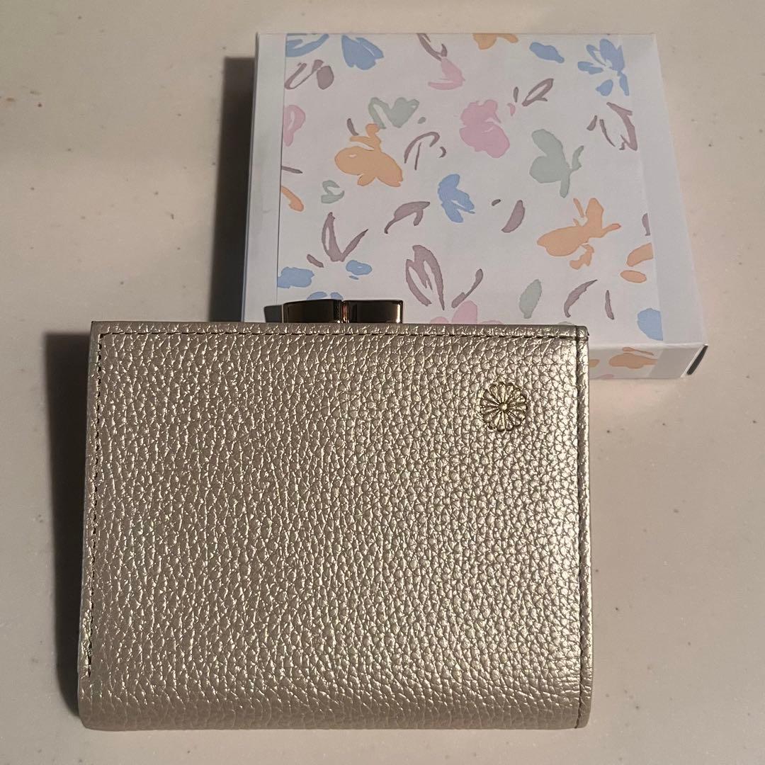 皇居限定　二つ折りがま口財布　ゴールド