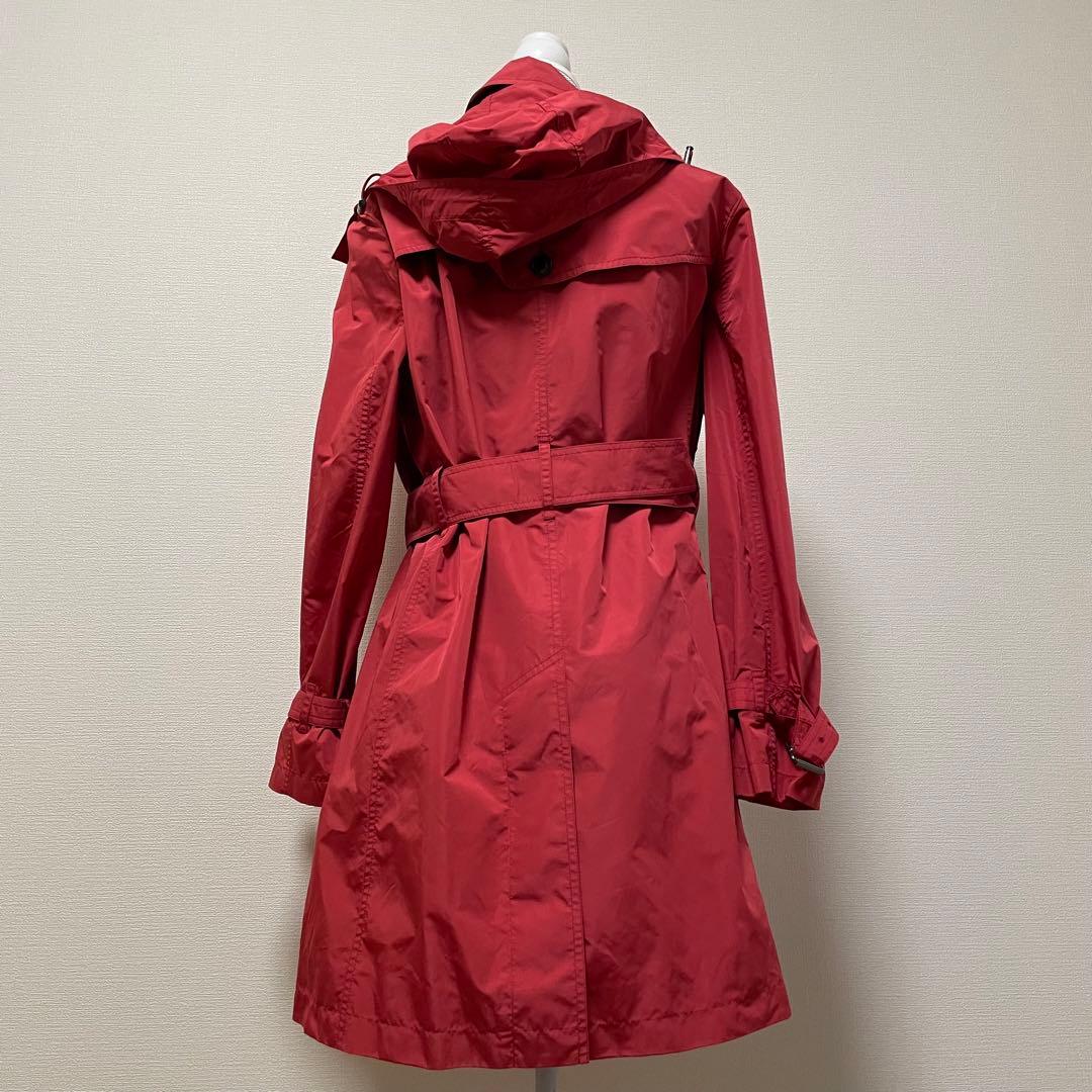 バーバリーロンドン　スプリングコート　レッド　ノバチェック　大きいサイズ　44