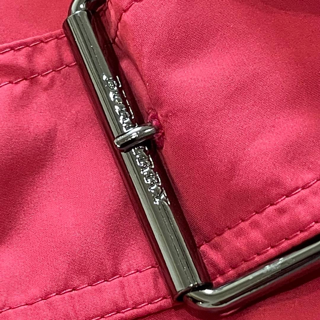 バーバリーロンドン　スプリングコート　レッド　ノバチェック　大きいサイズ　44