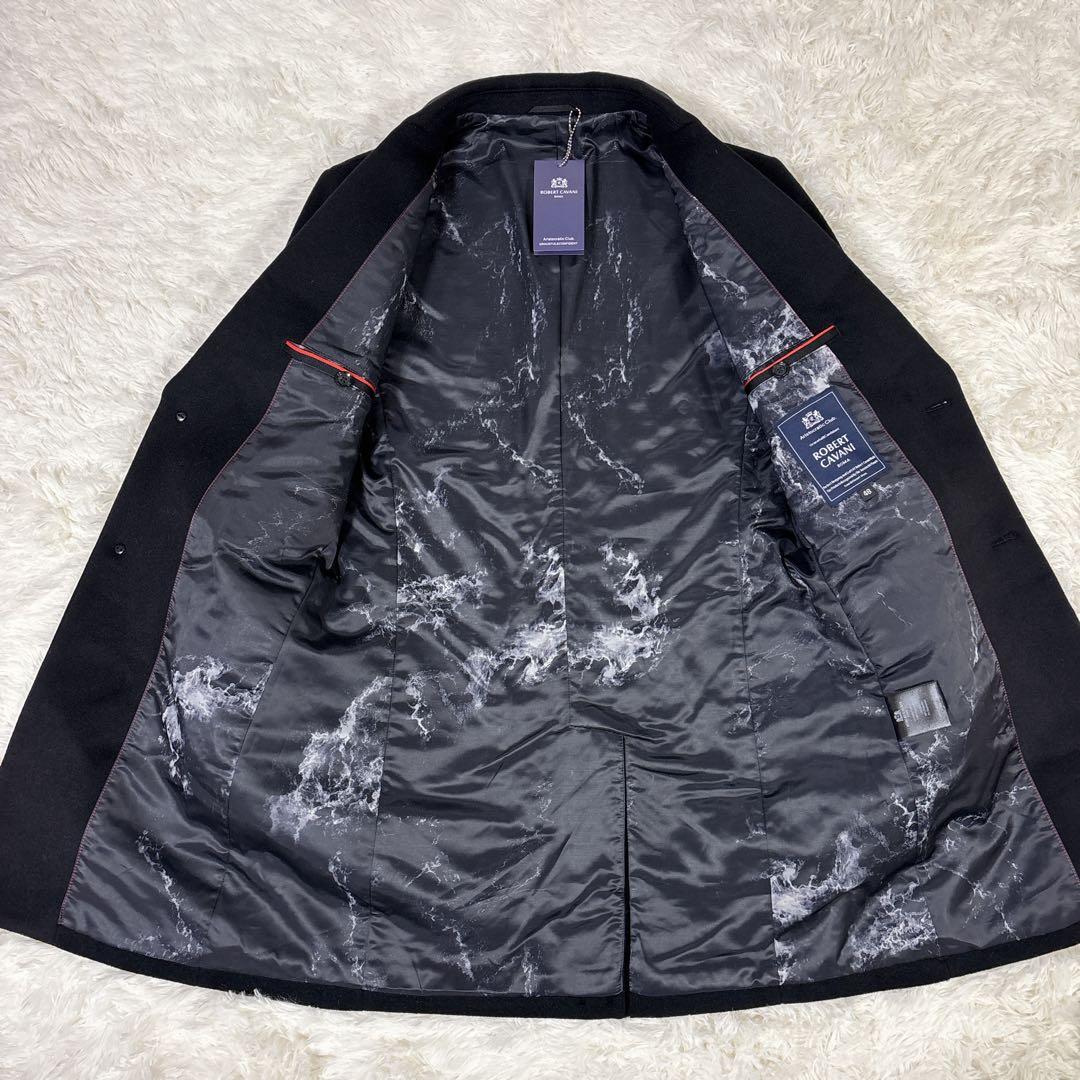 未使用 ROBERT CAVANI カシミヤ100 チェスターコート ブラック