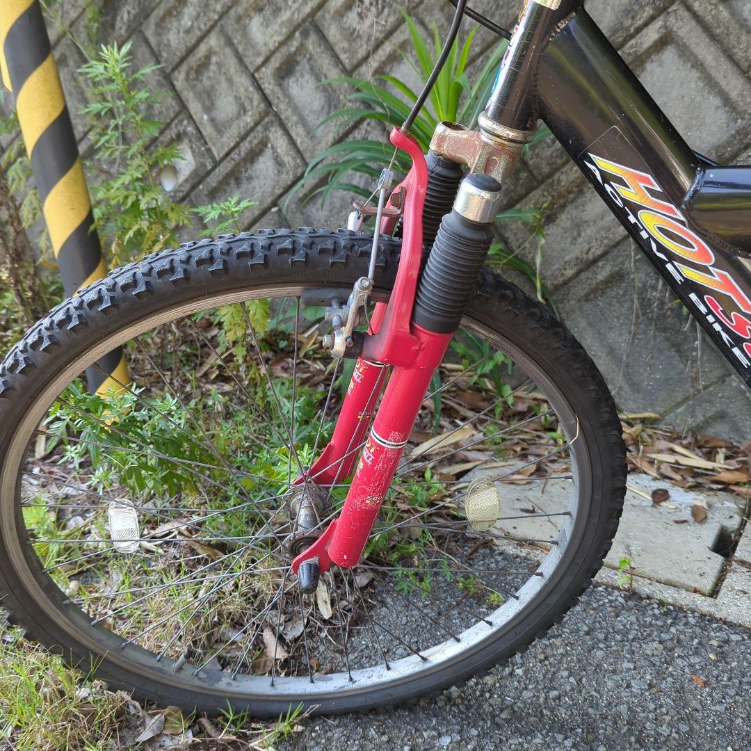 マウンテンバイク　HOTSQUALL 26インチ　ショック付き　鉄フレーム現状車