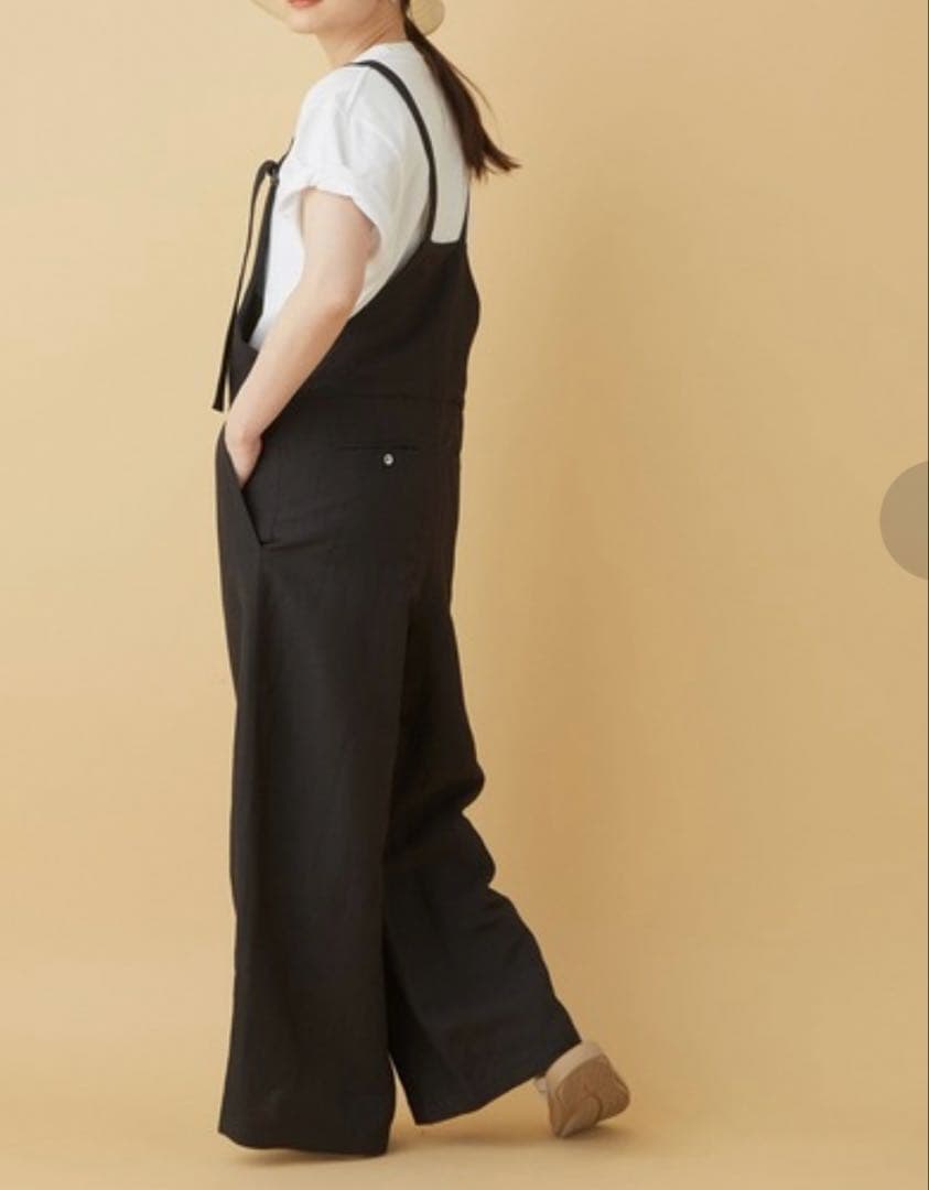 さぼ様♡【美品】ADAM ET ROPE'☆＜逸品シリーズ＞バンブーリネンサロペ