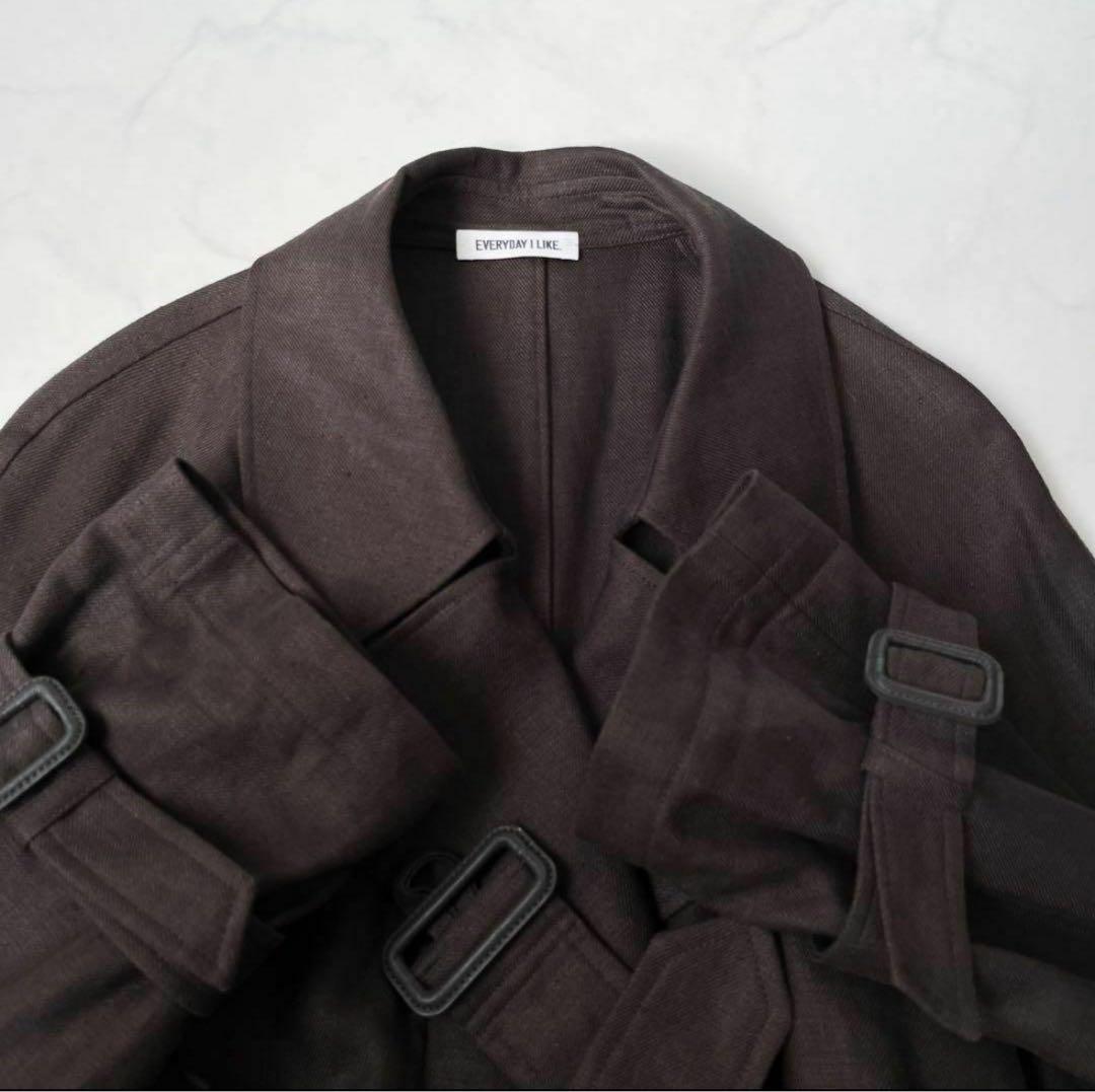 極美品✨ドゥーズィエムクラス　リネントレンチコート　茶