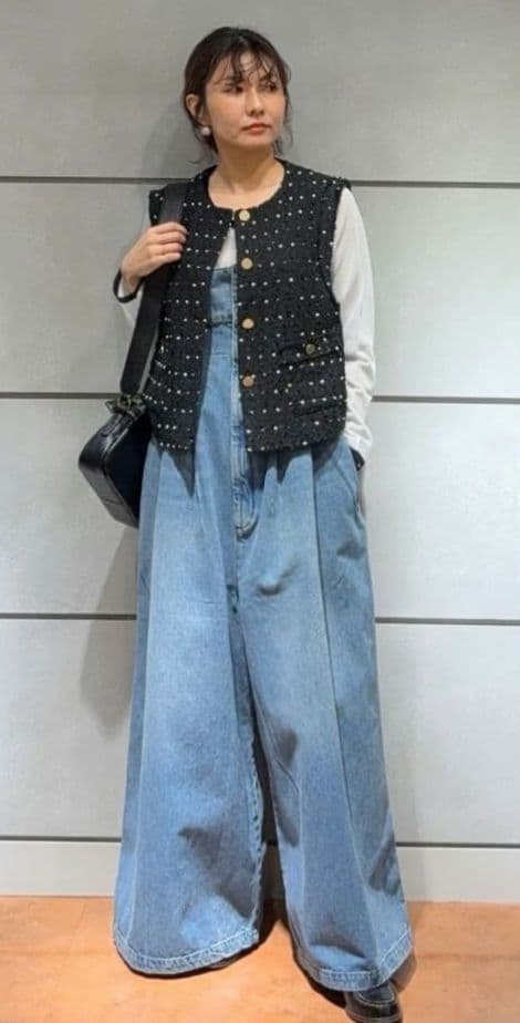 スコットクラブ系列⭐FENNEL ⭐ドットツイードショートジレ ブラック