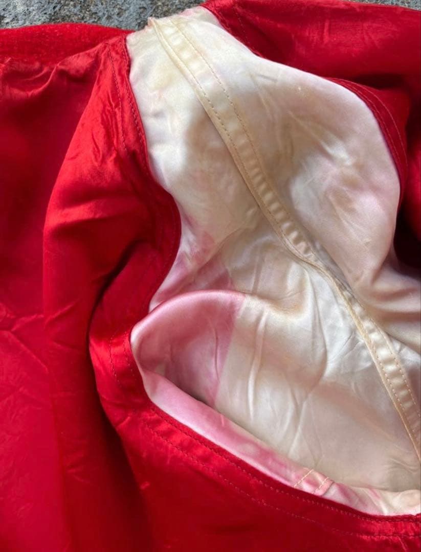 70s 80s スタジャン ウール レッド