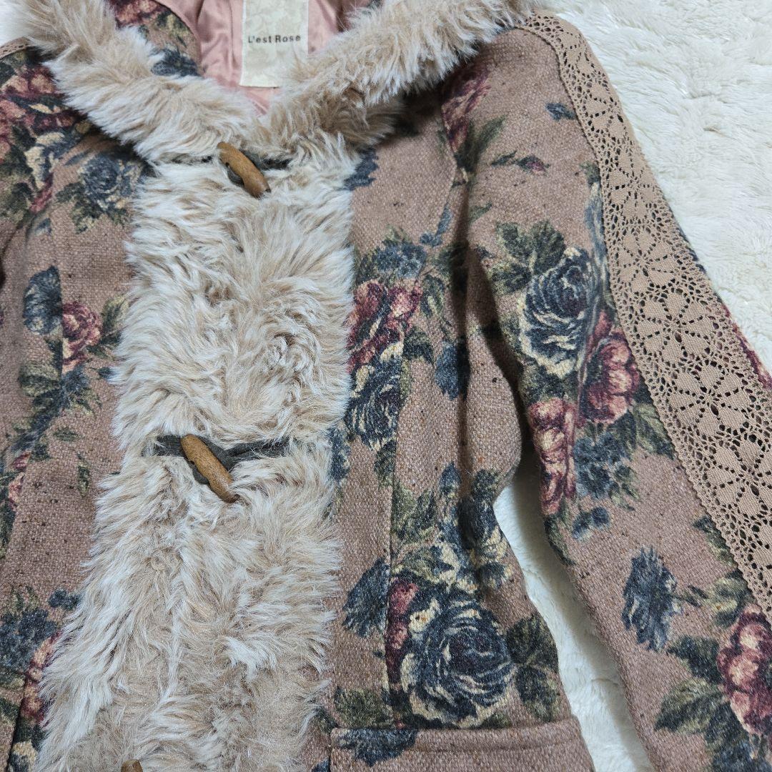 Lest Rose レストローズ ダッフルコート ゴブラン レース 花柄 日本製