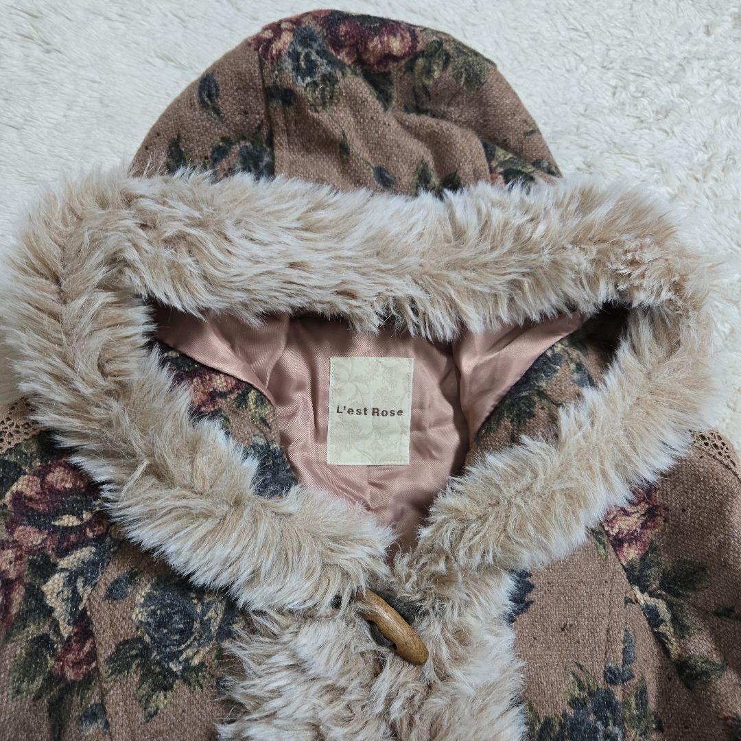 Lest Rose レストローズ ダッフルコート ゴブラン レース 花柄 日本製