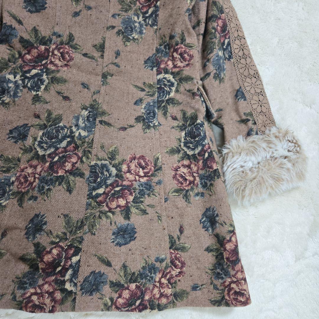 Lest Rose レストローズ ダッフルコート ゴブラン レース 花柄 日本製