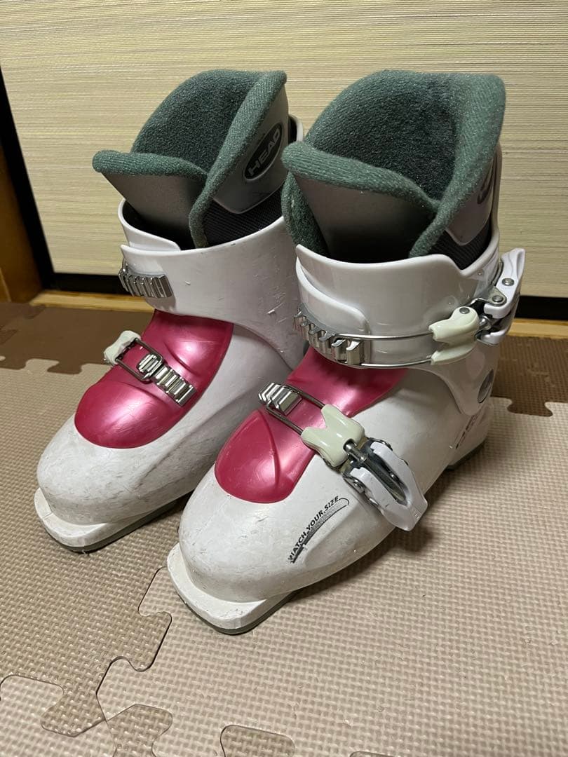 スキー3点セット KAZAMA 100cm ピンク スキー板 ストック ブーツ