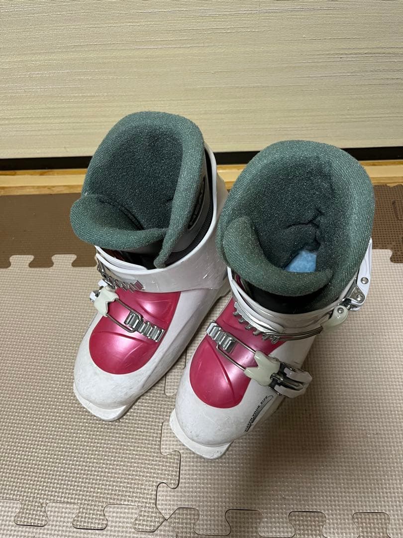 スキー3点セット KAZAMA 100cm ピンク スキー板 ストック ブーツ