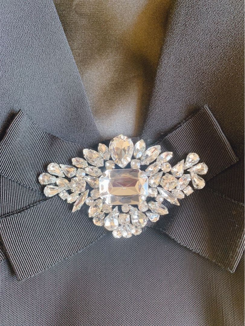 【極美品】TED BAKER ビジューブラックドレスワンピース1123