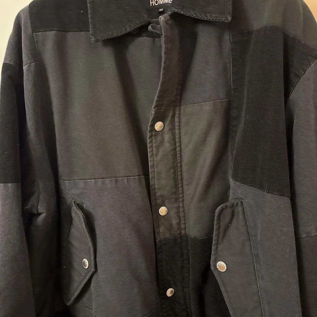 未使用　コムデギャルソンオム25FW 異素材パッチワークジャケットBLACK